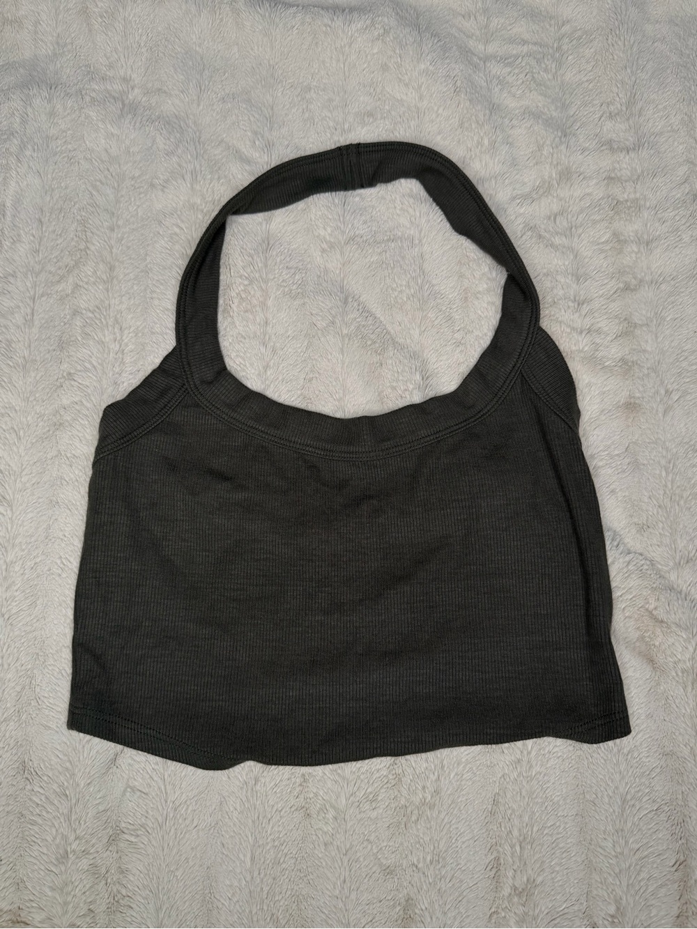 Josh Brown Ribbed Halter Crop Top